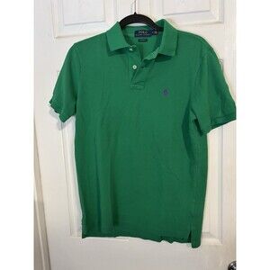Polo Ralph Lauren Collared Short Sleeve Polo Green Pink Logo Preppy Size S P